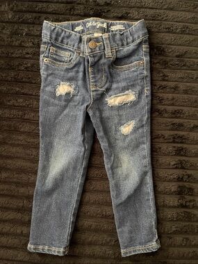 Cat & Jack Distressed Dark Blue Kids Denim Jeans